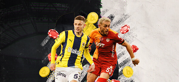 Fenerbahçe ve Galatasaray oyuncuları maç sırasında mücadele