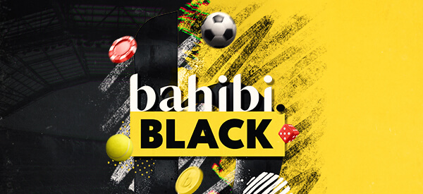 Bahibi Black logosu futbol topu jeton ve zarlarla